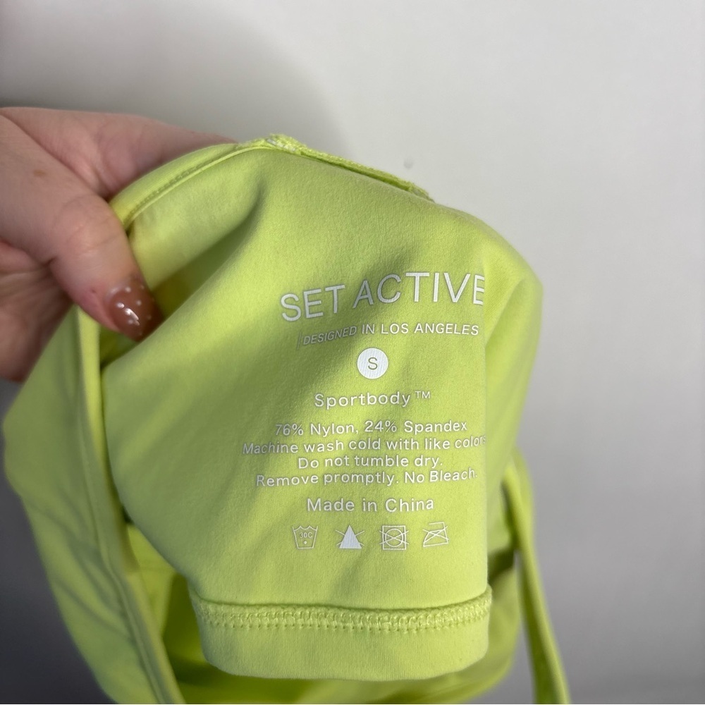 SETactive SportBody Sports Bra Lime Green size Small - Picture 4 of 4